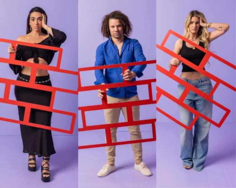 Giovanna, Maycon e Yasmin Brunet formam o primeiro paredão do BBB 24 - Foto: Globo/diculgação