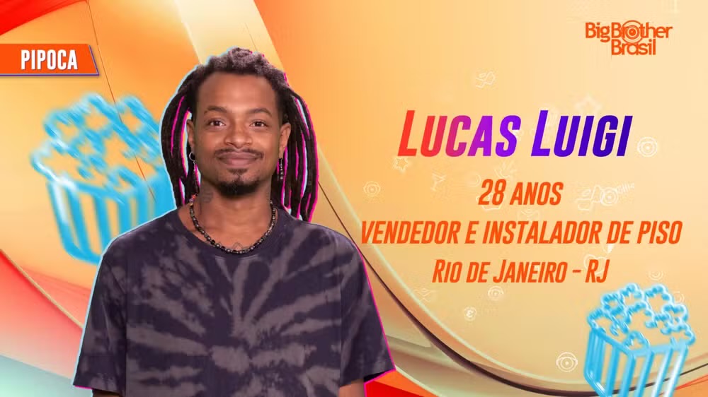 Lucas Luigi é participante do BBB 24 no grupo Pipoca — Foto: Globo